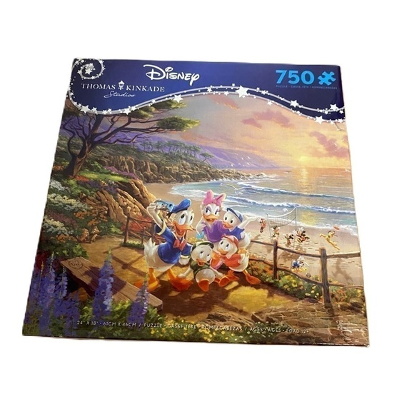 Disney Donald Duck and Daisy Duck Day Afternoon Puzzle Thomas Kinkade 750 Pieces - Picture 1 of 3